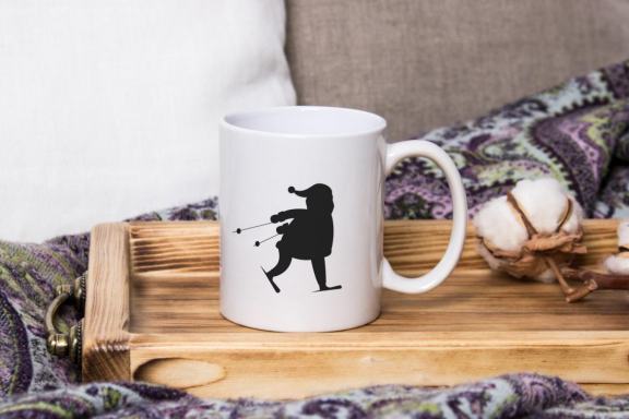 Silhouettes of santa claus