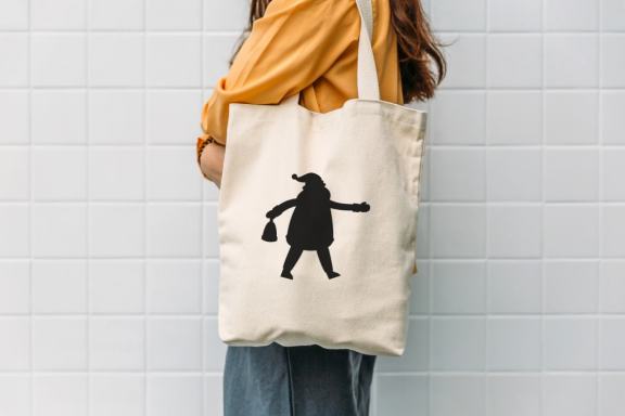Silhouettes of santa claus
