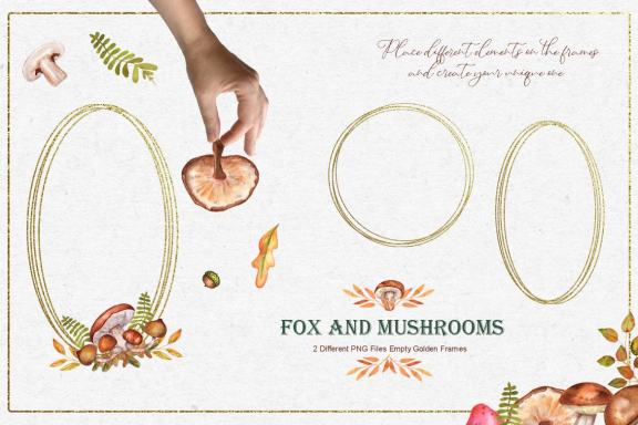 Fox and Mushrooms Watercolor Set