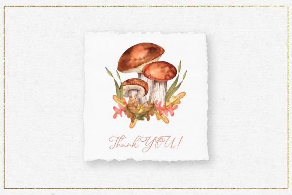 Fox and Mushrooms Watercolor Set