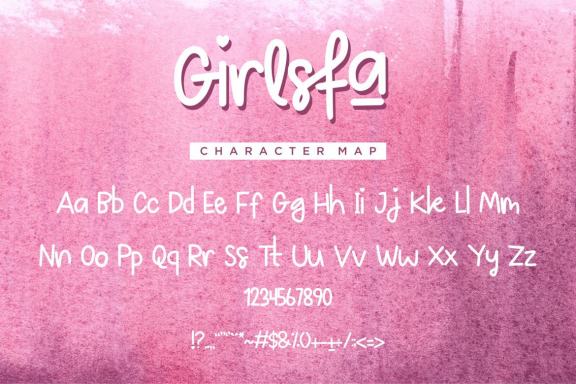 Girlsfa - Cute and Girly Monoline Font