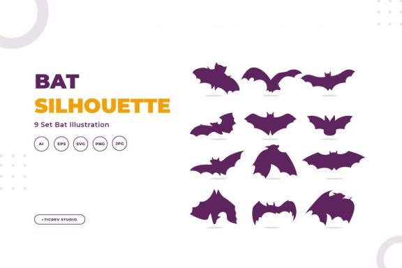 Silhouettes of bat
