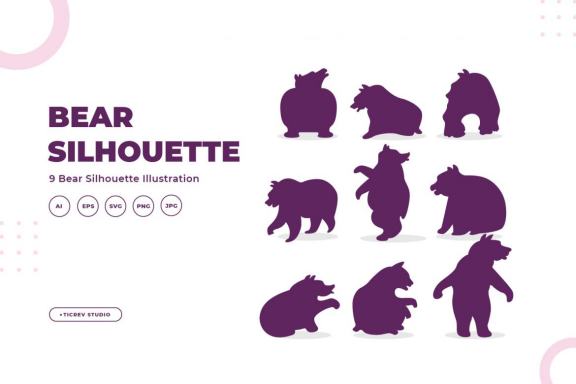 Silhouettes of bear