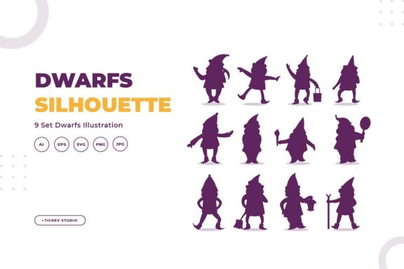 Silhouettes of dwarfs