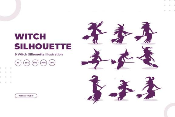 Silhouettes of witch