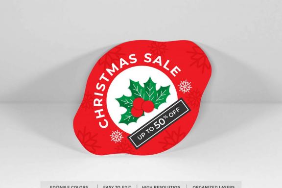 Realistic Sticker Label Badge Mockup Template