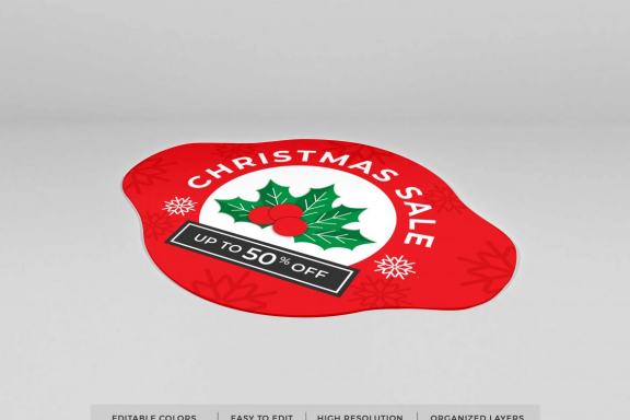 Realistic Sticker Label Badge Mockup Template