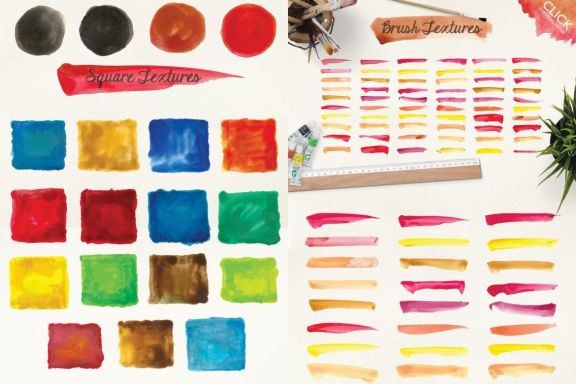 500 Watercolor Textures Packs