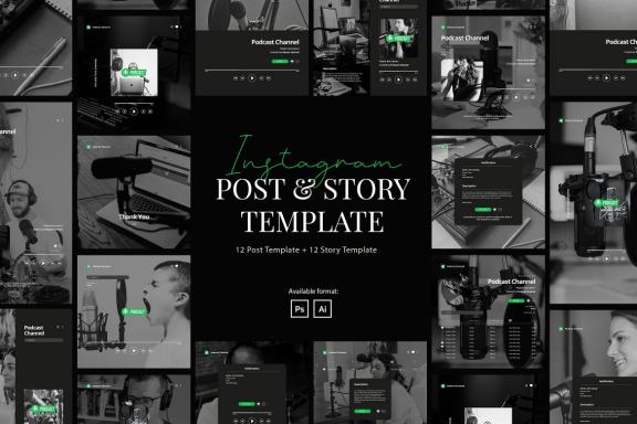 Podcast Instagram Post and Story Template