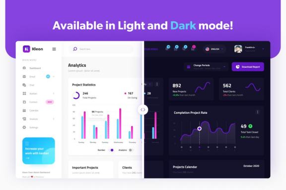 Kleon - Clean Admin Panel Dashboard UI Template