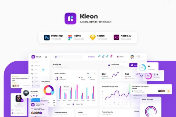 Kleon - Clean Admin Panel Dashboard UI Template