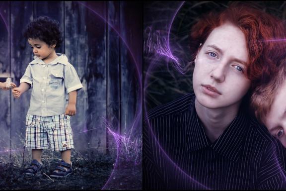 50 Purple Light Magic Photo Overlays