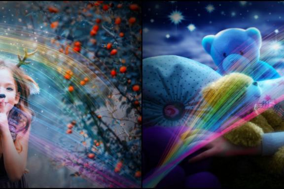 50 Rainbow Light Waves Photo Overlays