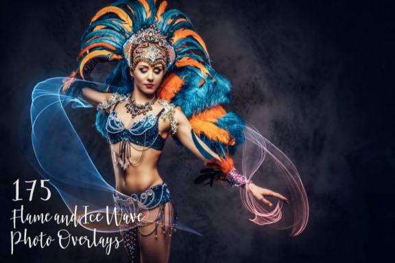 175 Flame and Ice Wave Photo Overlays