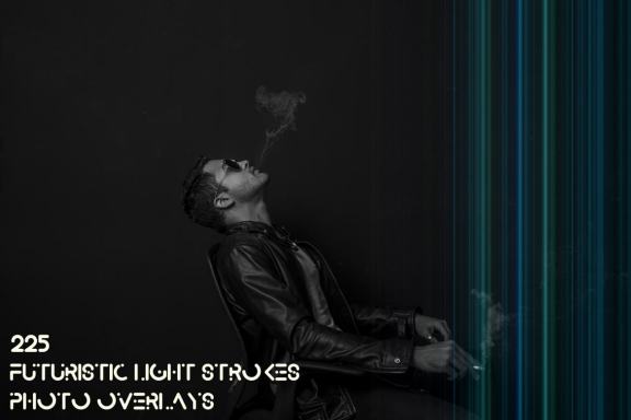 225 Futuristic Light Strokes Photo Overlays