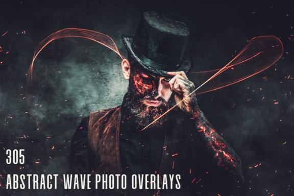 305 Abstract Wave Photo Overlays