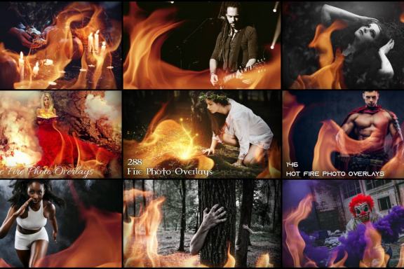 580+ Fire Photo Overlays Pack
