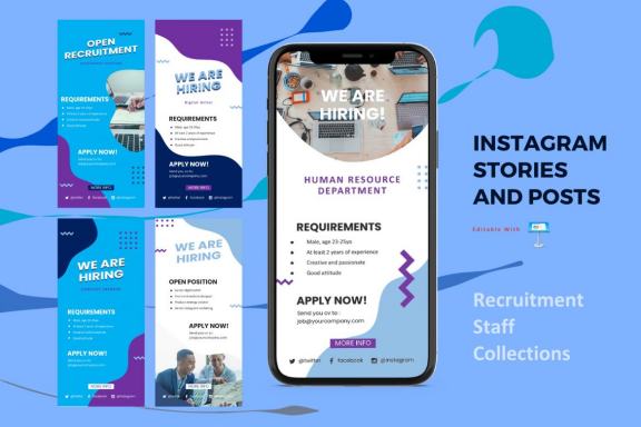 Recruitment instagram stories and posts keynote template | Deeezy