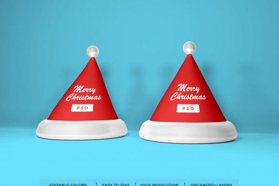Christmas Santa Hat Mockup Template