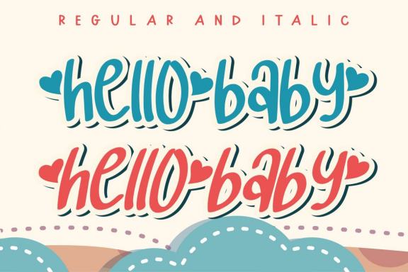 hello baby - Crafting Love Font