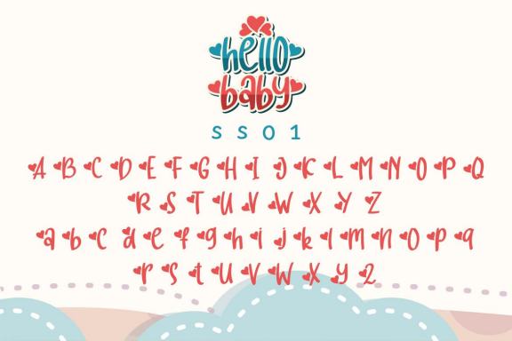 hello baby - Crafting Love Font