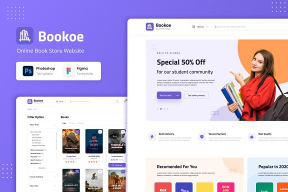 Bookoe - Book Store Website UI Design