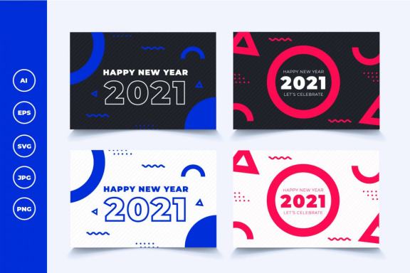 Background abstract geometric new year 2021 collection