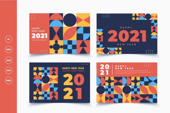 Backgrounds geometric new year 2021 collection