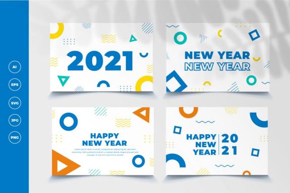 Background geometric new year 2021 collection