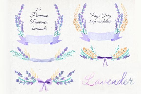 Watercolor Lavender Design Pack