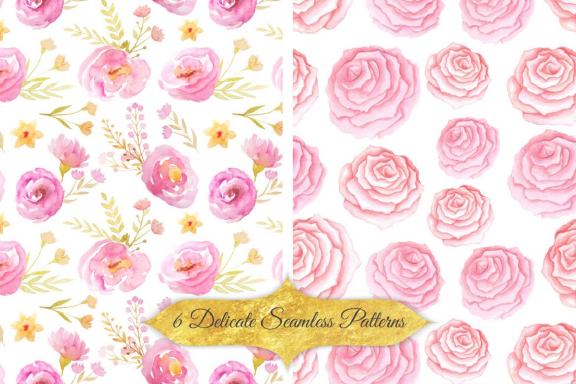 Watercolor Floral Patterns Vol.1