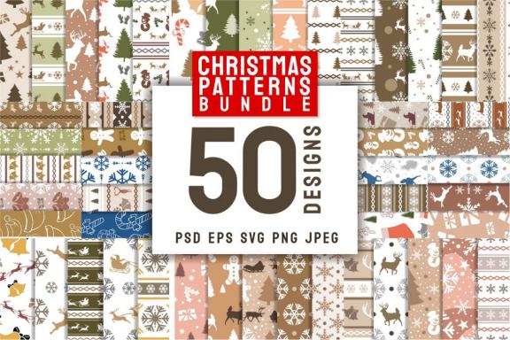 Christmas Illustration Seamless Patterns Bundle