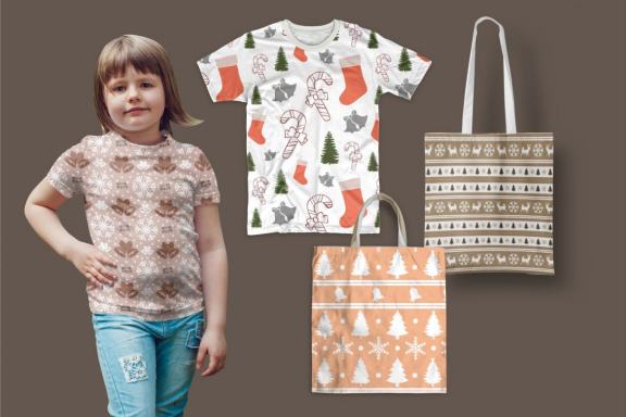 Christmas Illustration Seamless Patterns Bundle