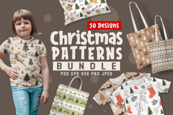 Christmas Illustration Seamless Patterns Bundle