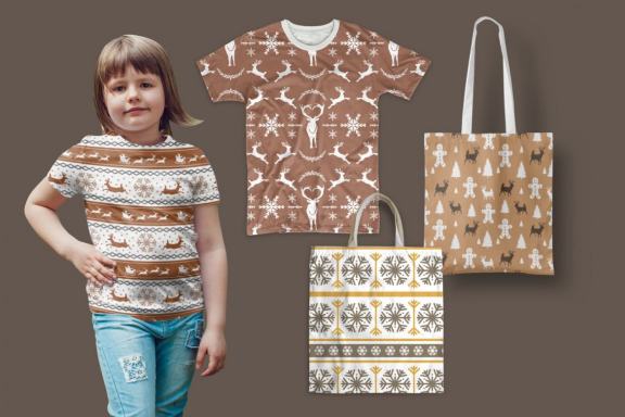 Christmas Illustration Seamless Patterns Bundle