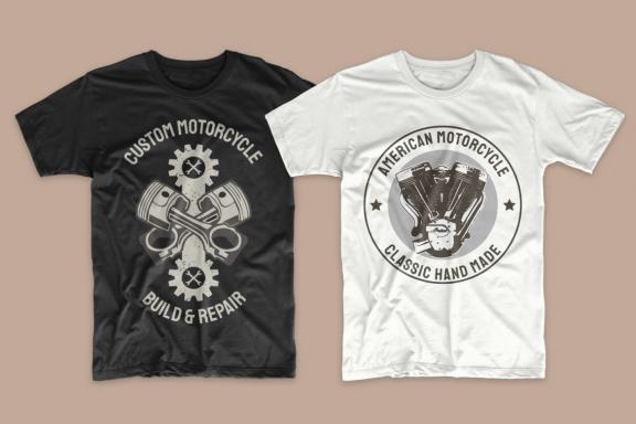Vintage Motorcycles Vector T-shirt Design Bundle