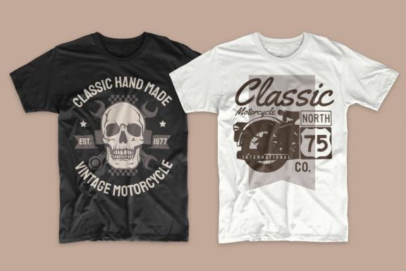 Vintage Motorcycles Vector T-shirt Design Bundle