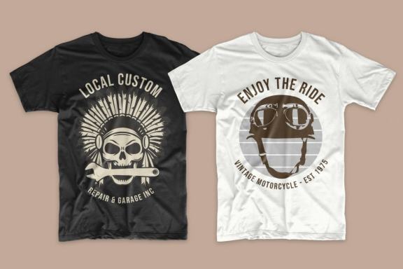 Vintage Motorcycles Vector T-shirt Design Bundle