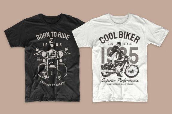 Vintage Motorcycles Vector T-shirt Design Bundle