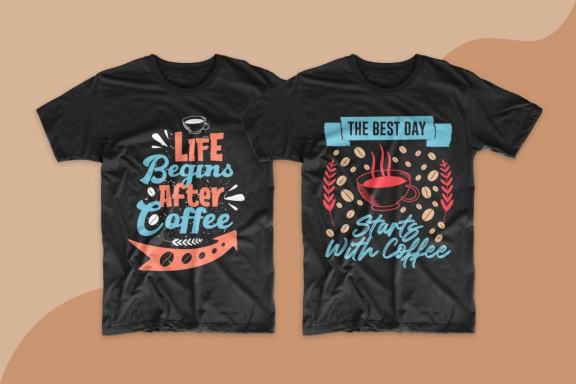 Coffee T-shirt Design Typography Quotes Bundle