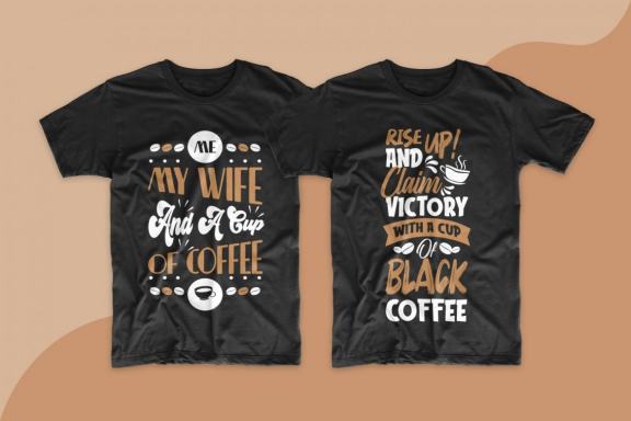 Coffee T-shirt Design Typography Quotes Bundle