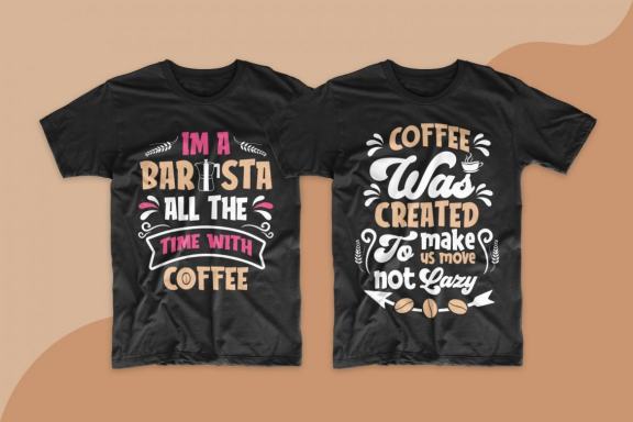 Coffee T-shirt Design Typography Quotes Bundle