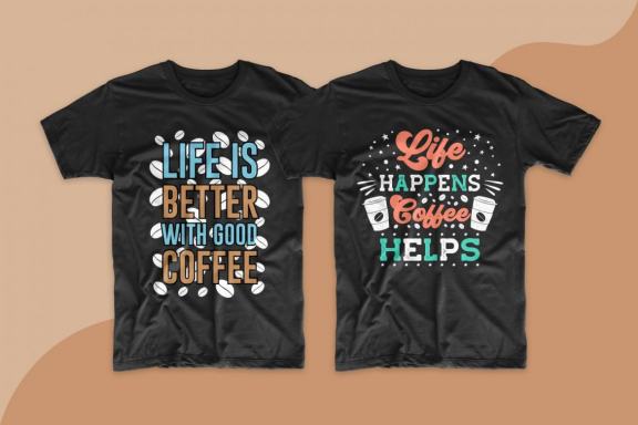 Coffee T-shirt Design Typography Quotes Bundle