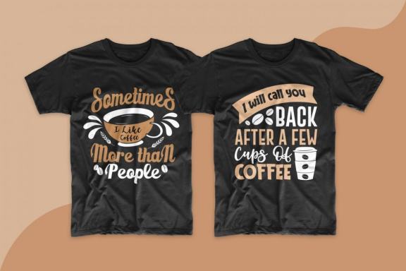 Coffee T-shirt Design Typography Quotes Bundle