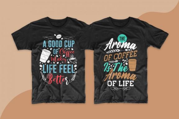 Coffee T-shirt Design Typography Quotes Bundle