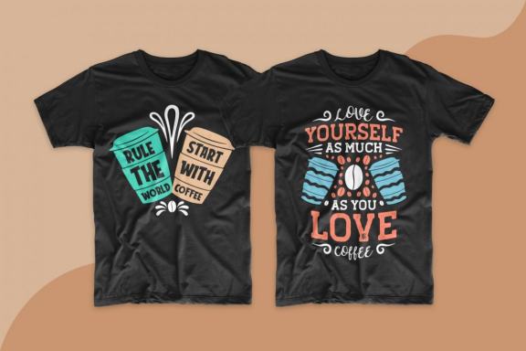 Coffee T-shirt Design Typography Quotes Bundle