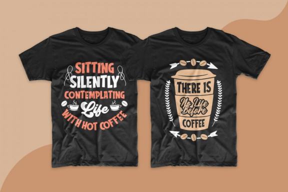 Coffee T-shirt Design Typography Quotes Bundle