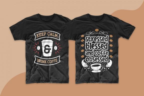 Coffee T-shirt Design Typography Quotes Bundle