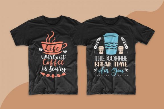 Coffee T-shirt Design Typography Quotes Bundle