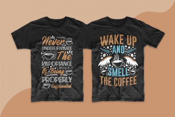 Coffee T-shirt Design Typography Quotes Bundle
